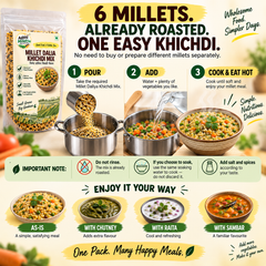 Millet Daliya Khichdi Mix – Unpolished Grains & Lentils (Ready to Cook)