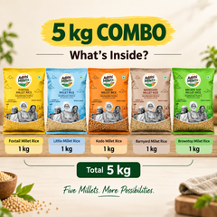 Dr. Khadar Millet Combo - Browntop, Kodo, Little, Barnyard, and Foxtail 5Kg