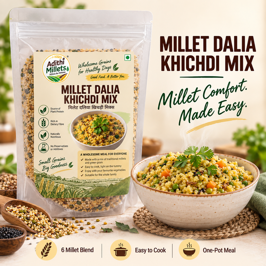 Millet Daliya Khichdi Mix – Unpolished Grains & Lentils (Ready to Cook)