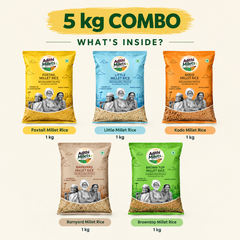 Dr. Khadar Millet Combo - Browntop, Kodo, Little, Barnyard, and Foxtail  5Kg