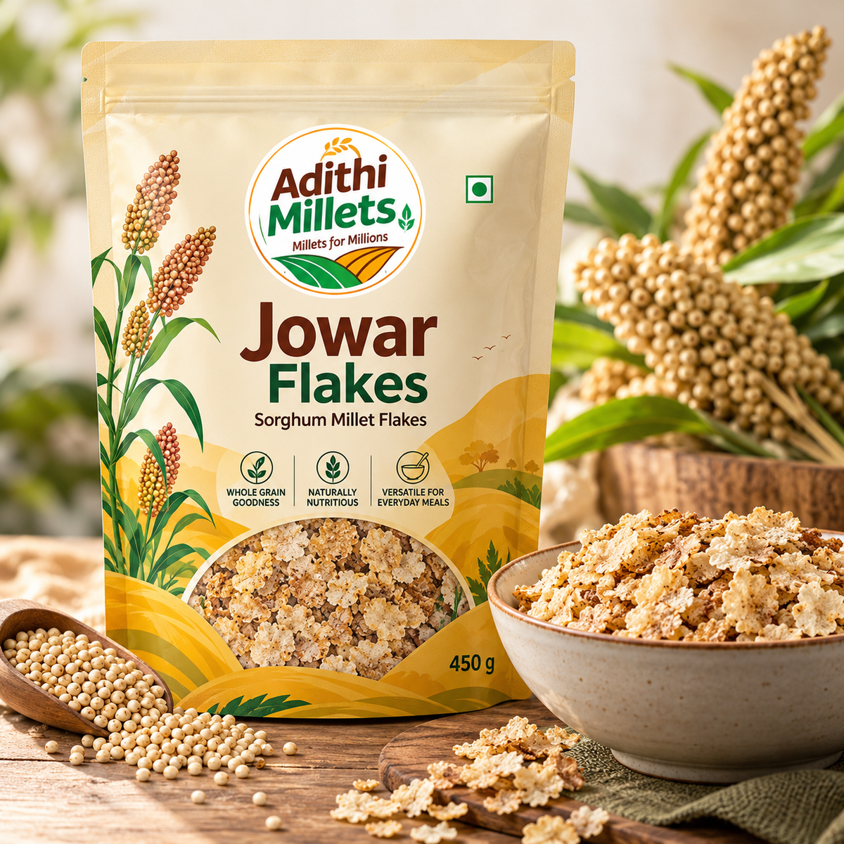 Jowar Flakes – 450 g |Sorghum | Jola