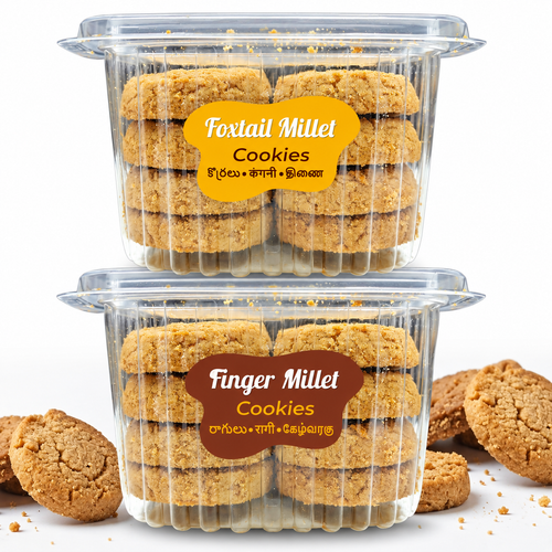 Ragi & Foxtail Millet Cookies Combo – Pack of 2 - 300 Gms